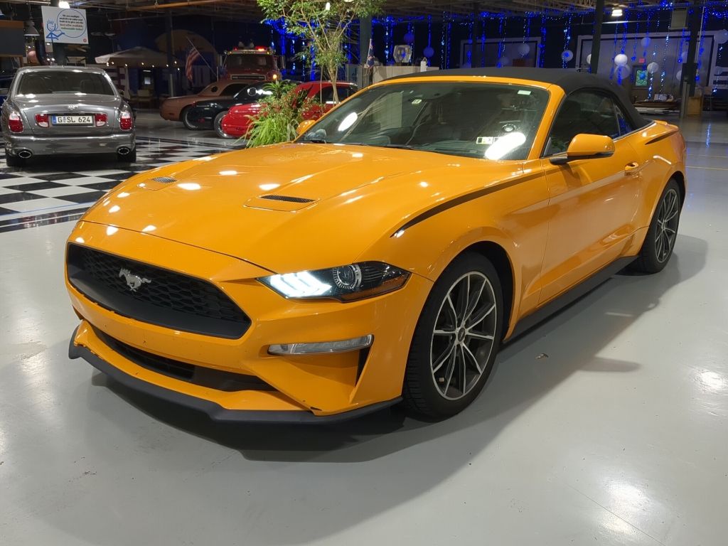Orange 2019 Ford Mustang Convertible Rear-Wheel Drive Automatic