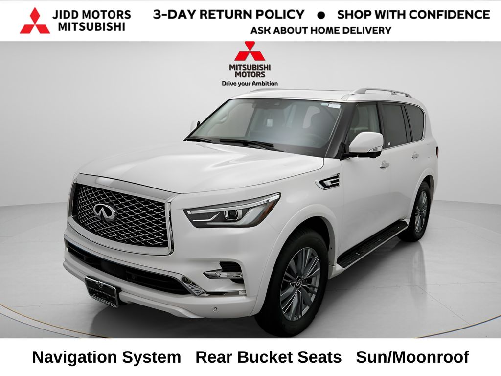 Moonstone White 2024 INFINITI QX80 Luxe 4WD SUV / Crossover All-Wheel Drive 7-Speed Automatic