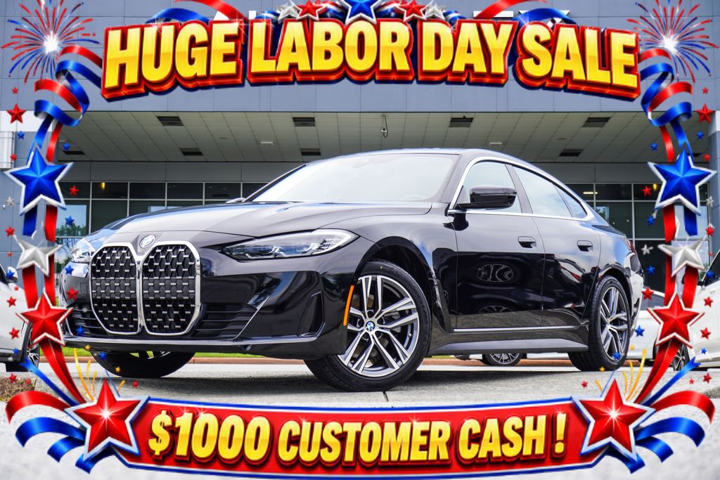 Jet Black 2024 BMW 4 Series Sedan All-Wheel Drive 8-Speed Automatic