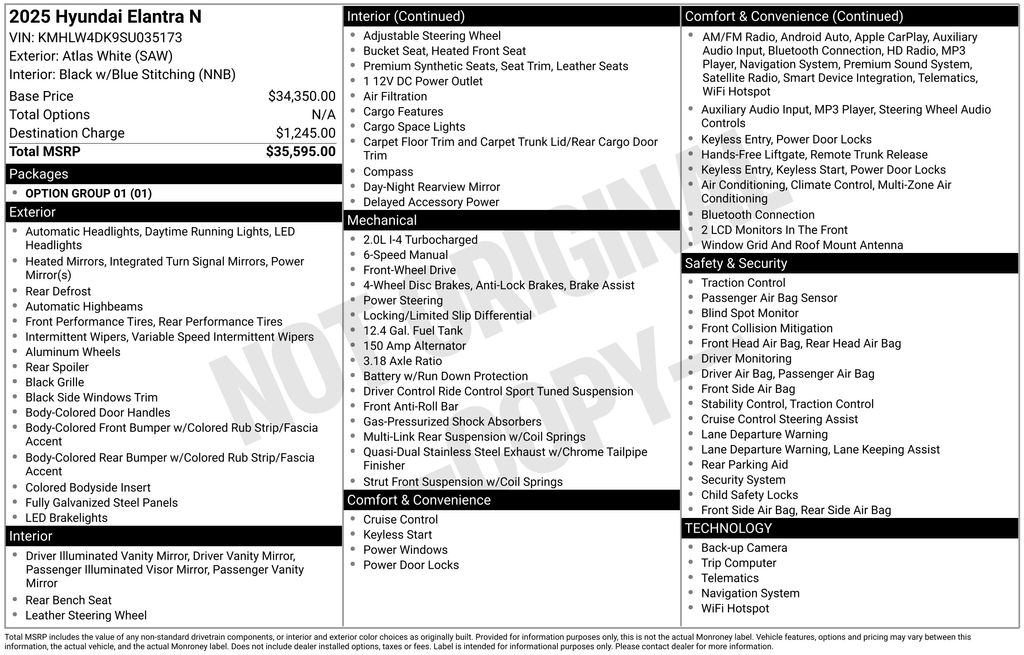New 2025 White Hyundai Base image 14