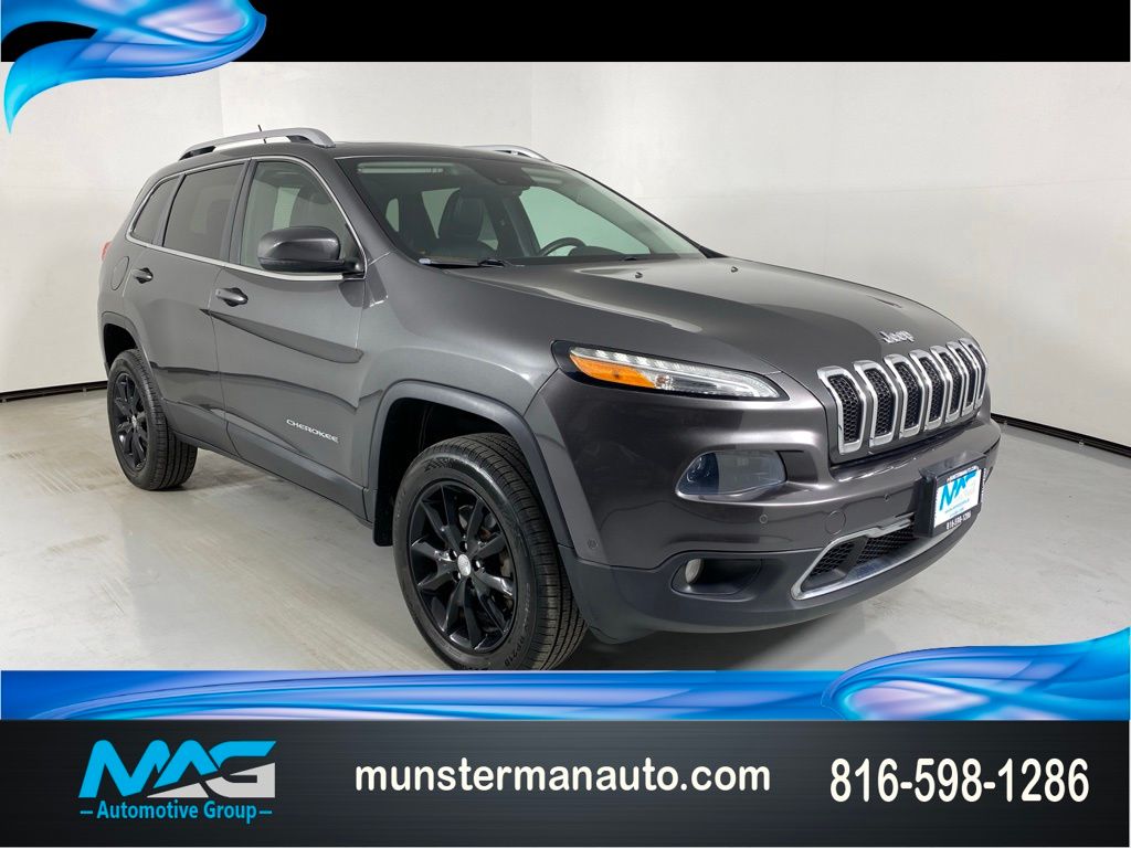 Brilliant Black Crystal Pearlcoat 2014 Jeep Cherokee SUV / Crossover Four-Wheel Drive 9-Speed Automatic