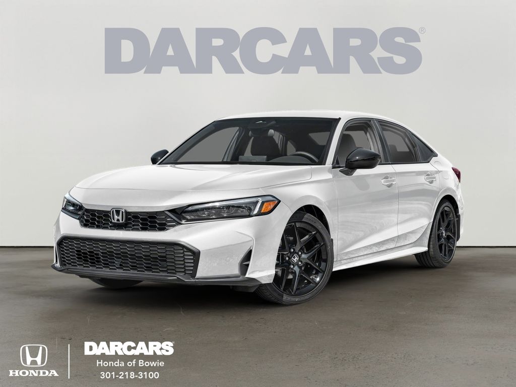 Platinum White 2026 Honda Civic Sedan Front-Wheel Drive Continuously Variable Transmission