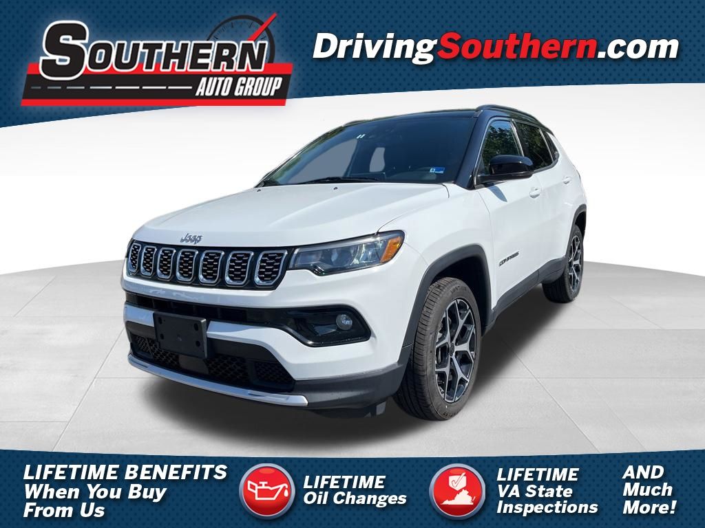 Bright White Clearcoat 2025 Jeep Compass Limited 4WD SUV / Crossover Four-Wheel Drive 8-Speed Automatic