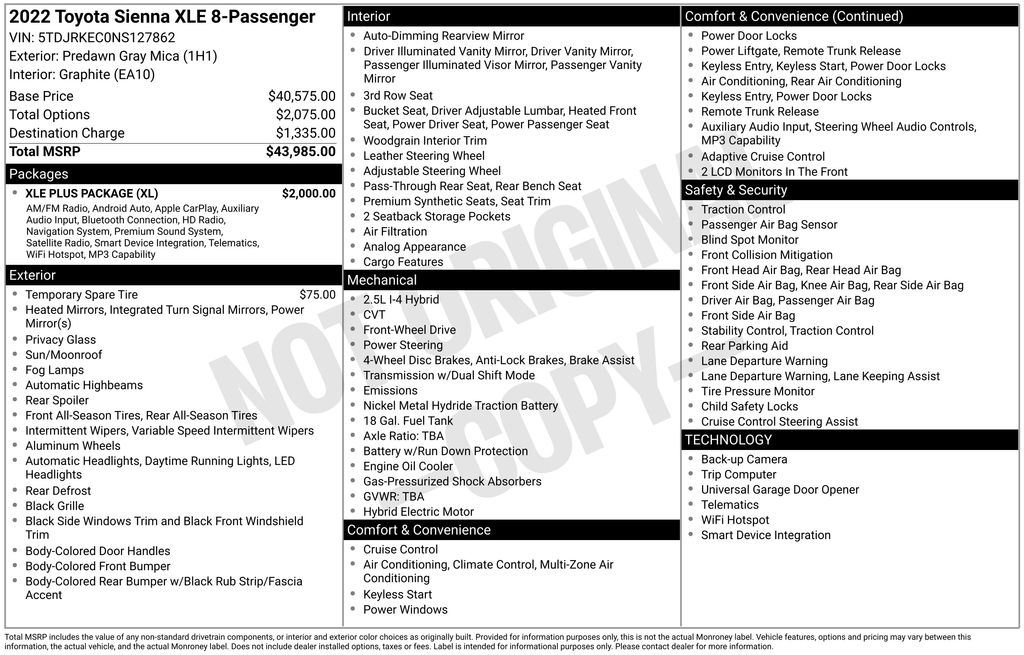 2022 Toyota Sienna XLE