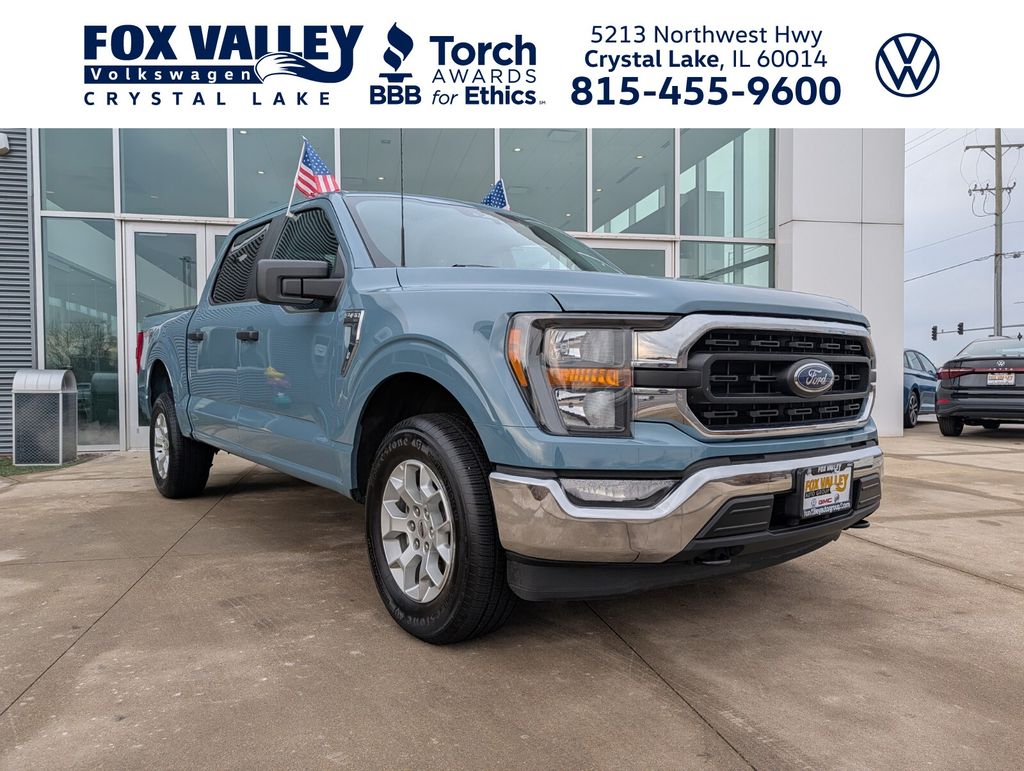 Blue 2023 Ford F-150 Pickup Truck Four-Wheel Drive Automatic