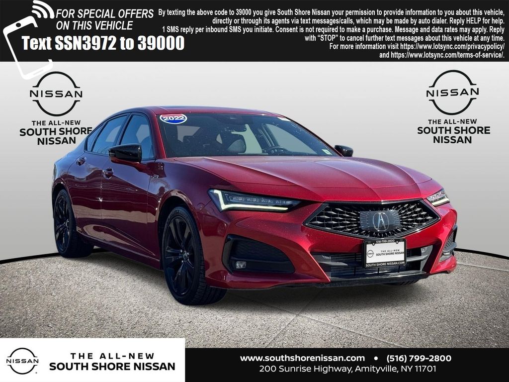 Performance Red Pearl 2022 Acura TLX FWD with A-Spec Package Sedan Front-Wheel Drive Automatic