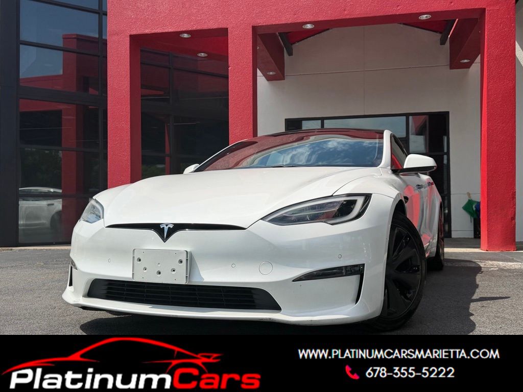 White 2022 Tesla Model S Sedan All-Wheel Drive 1-Speed Automatic