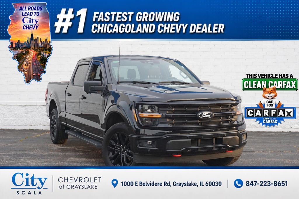 Black 2024 Ford F-150 Pickup Truck Four-Wheel Drive Automatic
