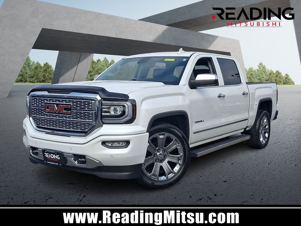 White Frost Tricoat 2016 GMC Sierra 1500 Denali Crew Cab 4WD Pickup Truck Four-Wheel Drive 8-Speed Automatic Overdrive
