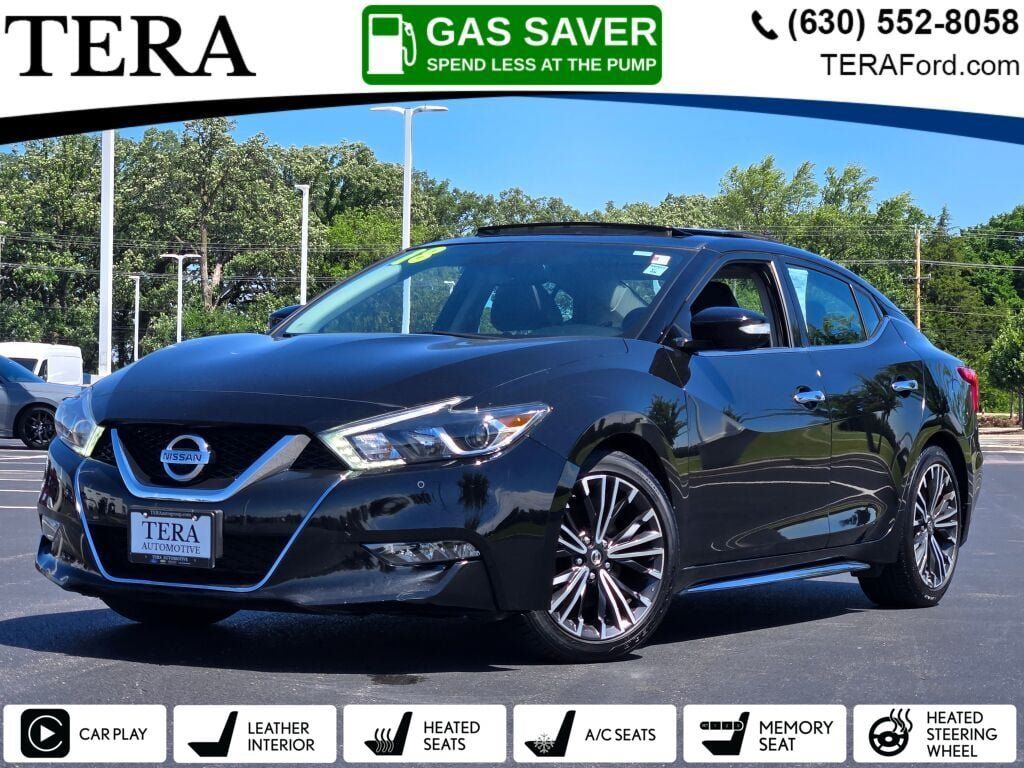 Super Black 2018 Nissan Maxima Sedan Front-Wheel Drive Continuously Variable Transmission