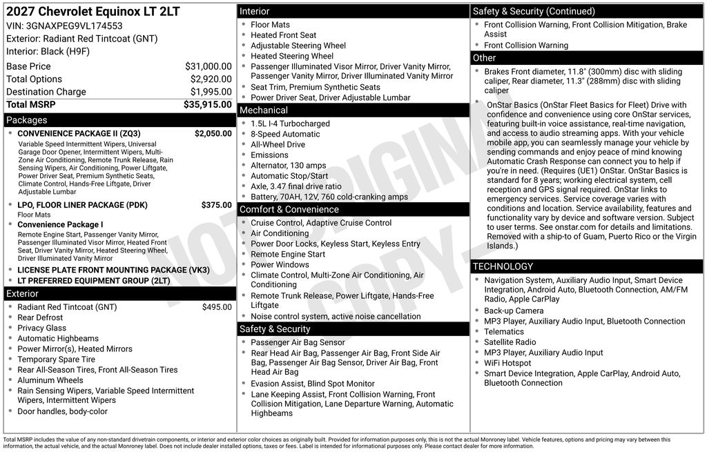 New 2027 Chevrolet Equinox SUV
