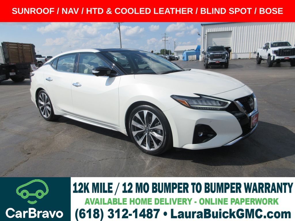 Pearl White Tricoat 2023 Nissan Maxima Sedan Front-Wheel Drive Continuously Variable Transmission