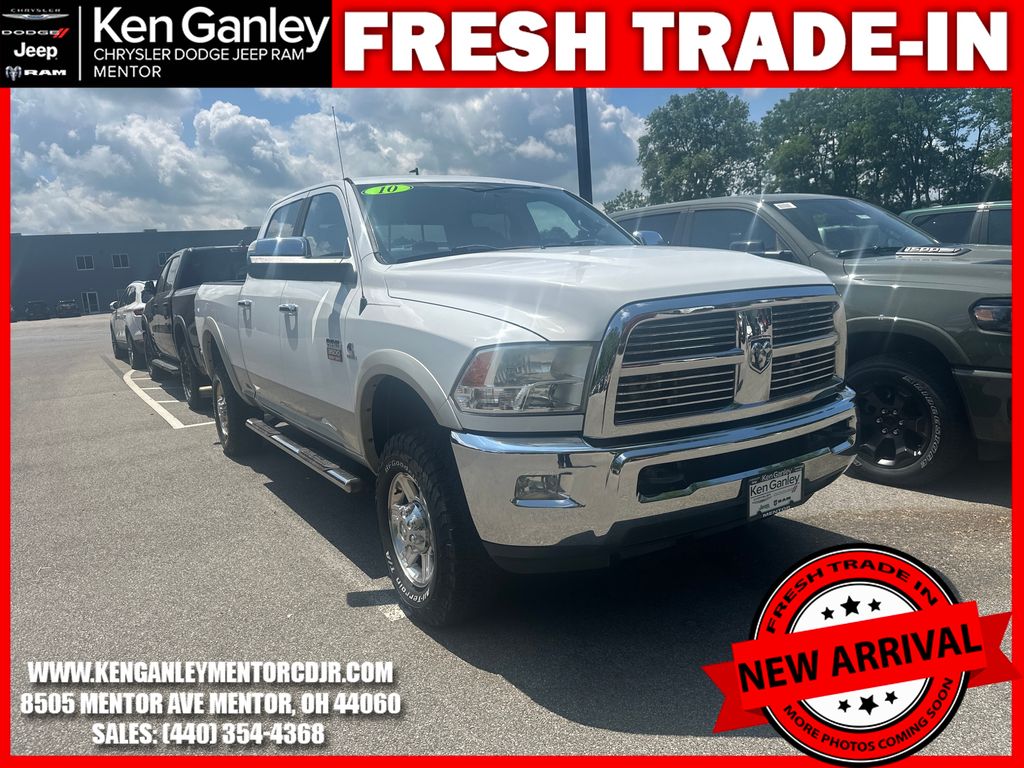 Bright White Clearcoat/Light Graystone Pearlcoat 2010 Dodge RAM 3500 Laramie Crew Cab 4WD Pickup Truck Four-Wheel Drive 6-Speed Automatic