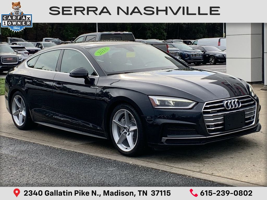 Blue 2018 Audi A5 Sportback 2.0T quattro Premium Plus AWD Sedan All-Wheel Drive 7-Speed Automatic