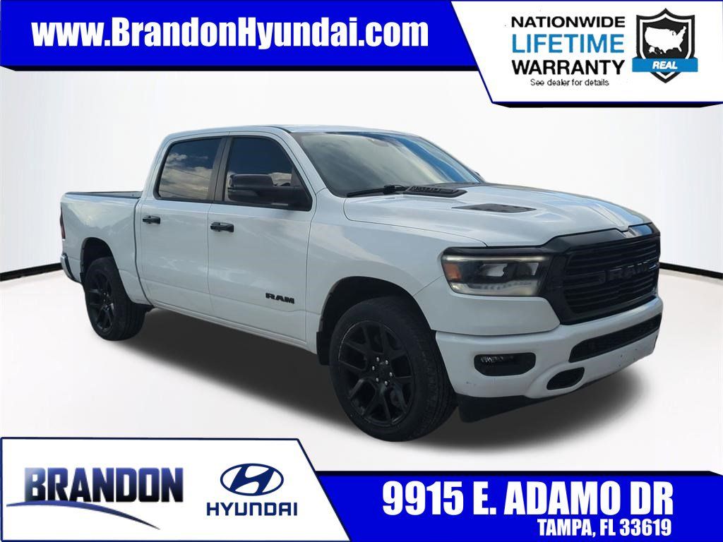 Bright White Clearcoat 2024 RAM 1500 Laramie Crew Cab 4WD Pickup Truck Four-Wheel Drive 8-Speed Automatic