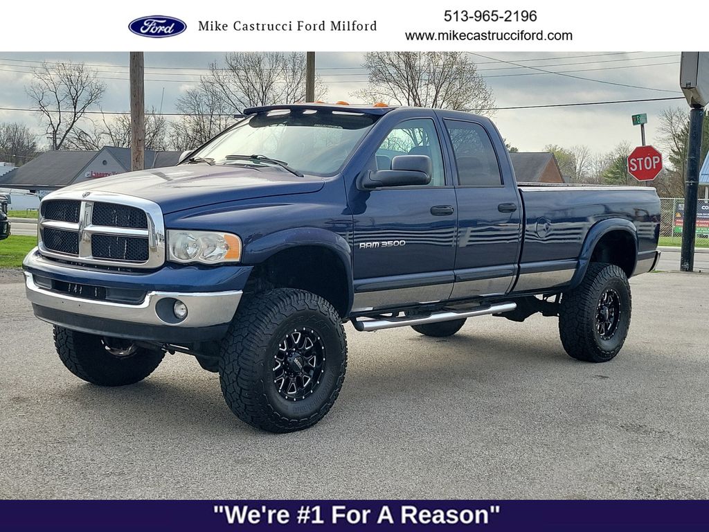 Patriot Blue Pearlcoat 2005 Dodge RAM 3500 SLT Quad Cab 4WD Pickup Truck Four-Wheel Drive 4-Speed Automatic