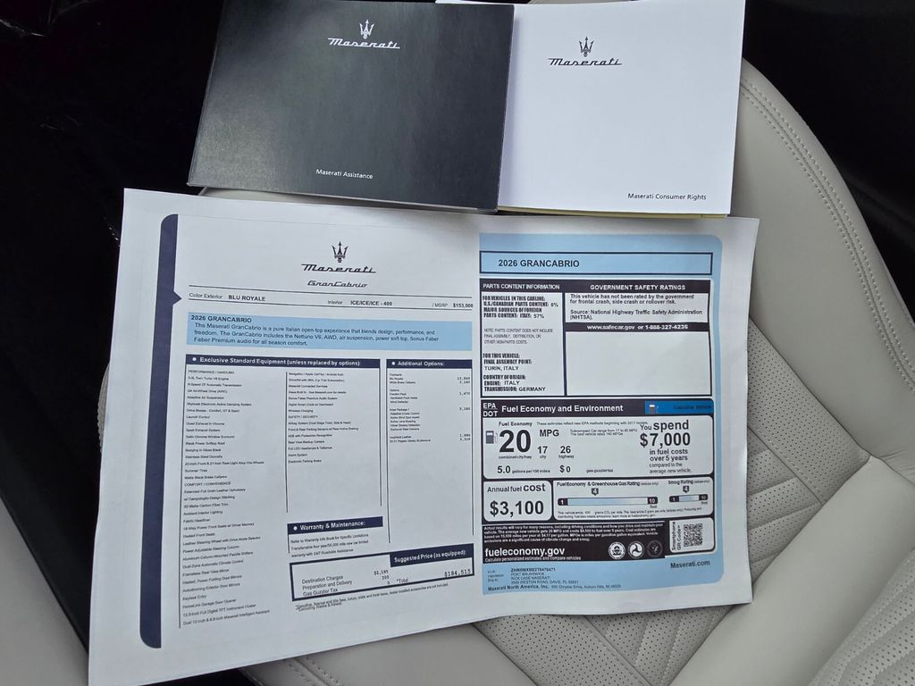 2026 Maserati Grancabrio - $184,515