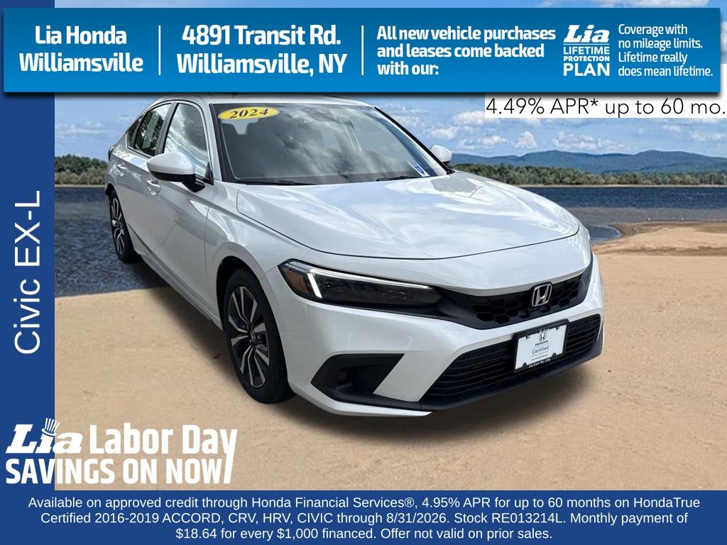 Platinum White Pearl 2024 Honda Civic Hatchback Hatchback Front-Wheel Drive Continuously Variable Transmission