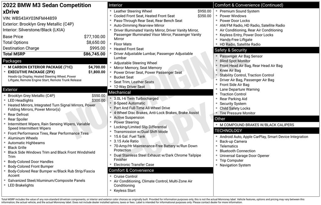 2022 BMW M3 Competition xDrive
