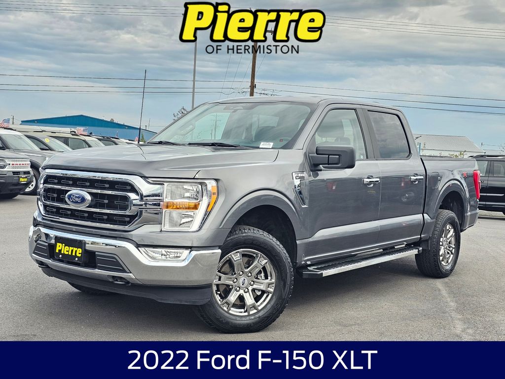 Gray 2022 Ford F-150 XLT SuperCrew 4WD Pickup Truck Four-Wheel Drive Automatic