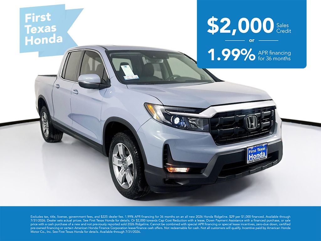 Sonic Gray Pearl 2026 Honda Ridgeline Pickup Truck All-Wheel Drive 9-Speed Automatic