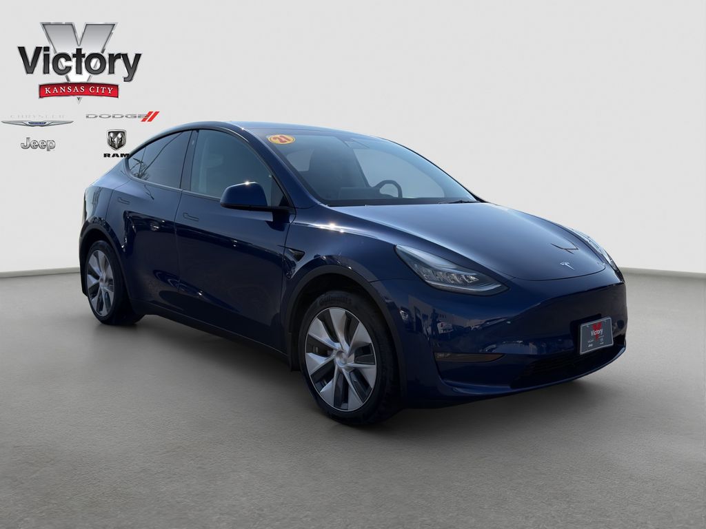 Deep Blue Metallic 2021 Tesla Model Y Long Range AWD SUV / Crossover All-Wheel Drive 1-Speed Automatic
