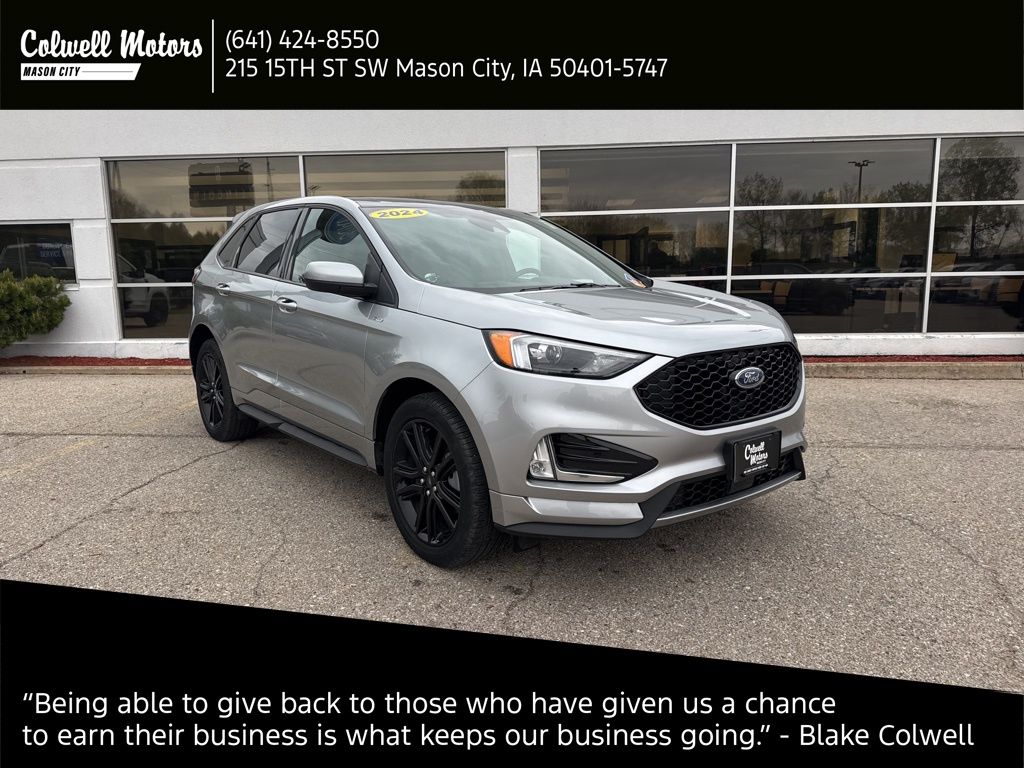 Iconic Silver Metallic 2024 Ford Edge SUV / Crossover All-Wheel Drive 8-Speed Automatic