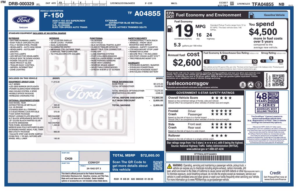 New 2026 Blue Ford BLACKWIDOW image 5