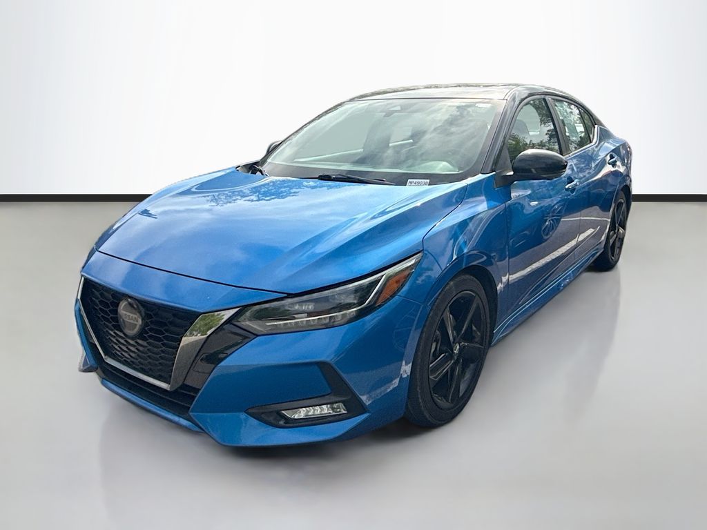 Electric Blue/Super Black 2021 Nissan Sentra SR FWD Sedan Front-Wheel Drive Continuously Variable Transmission