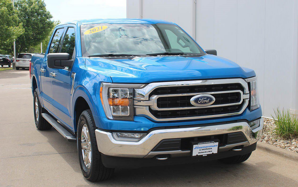 Blue Metallic 2021 Ford F-150 Pickup Truck Four-Wheel Drive Automatic