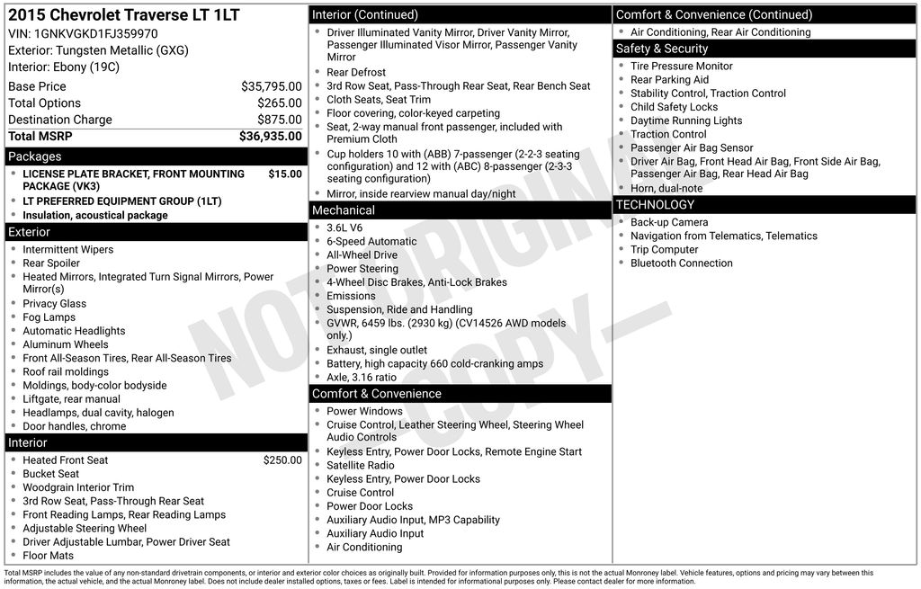 2015 Chevrolet Traverse LT