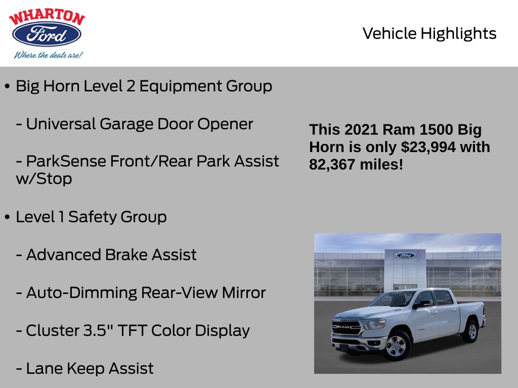 2021 Ram 1500 Big Horn/Lone Star White at AutoSavvy Houston Northwest