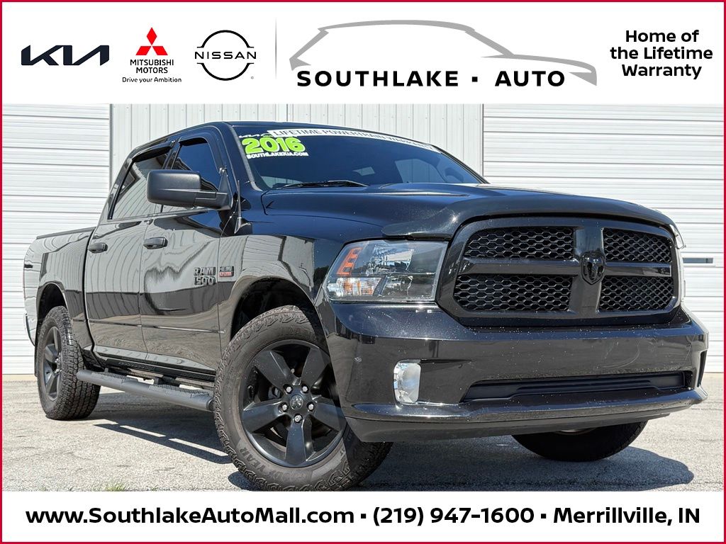 Brilliant Black Crystal Pearlcoat 2016 RAM 1500 Express Crew Cab 4WD Pickup Truck Four-Wheel Drive 8-Speed Automatic