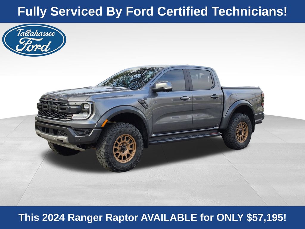 Carbonized Gray Metallic 2024 Ford Ranger Raptor SuperCrew 4WD Pickup Truck Four-Wheel Drive Automatic