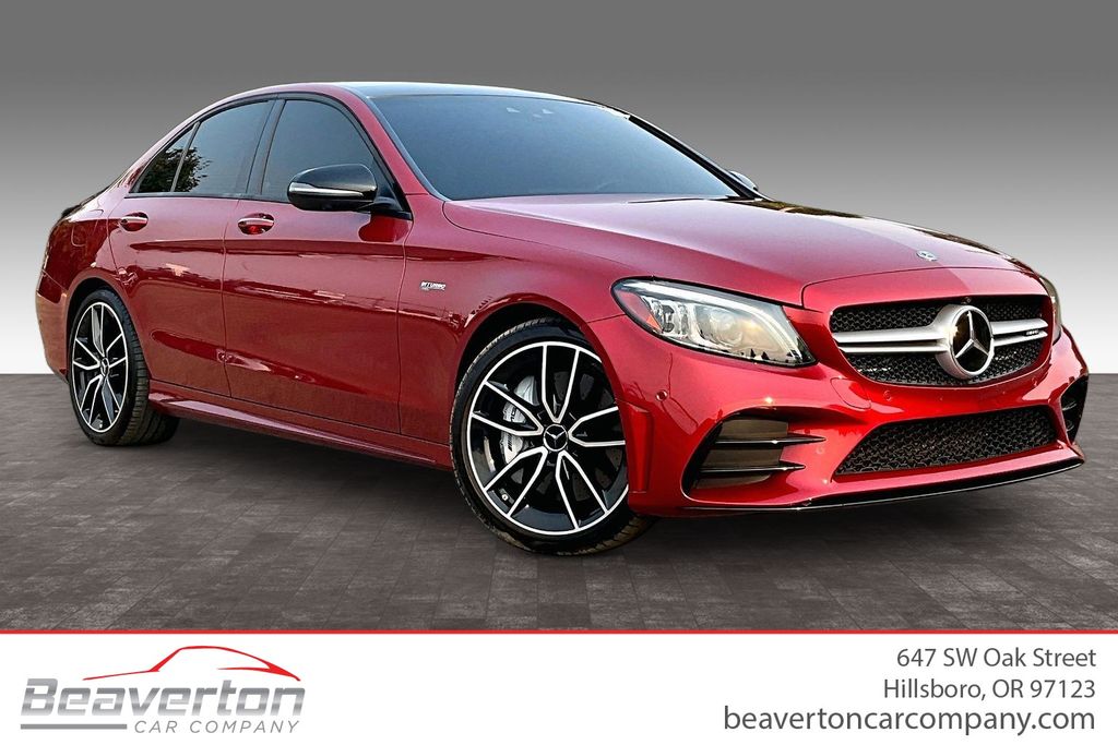 Red 2019 Mercedes-Benz C-Class Sedan All-Wheel Drive 9-Speed Automatic
