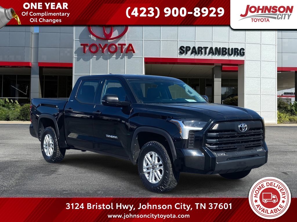 Midnight Black Metallic 2023 Toyota Tundra SR5 CrewMax Cab 4WD Pickup Truck Four-Wheel Drive Automatic