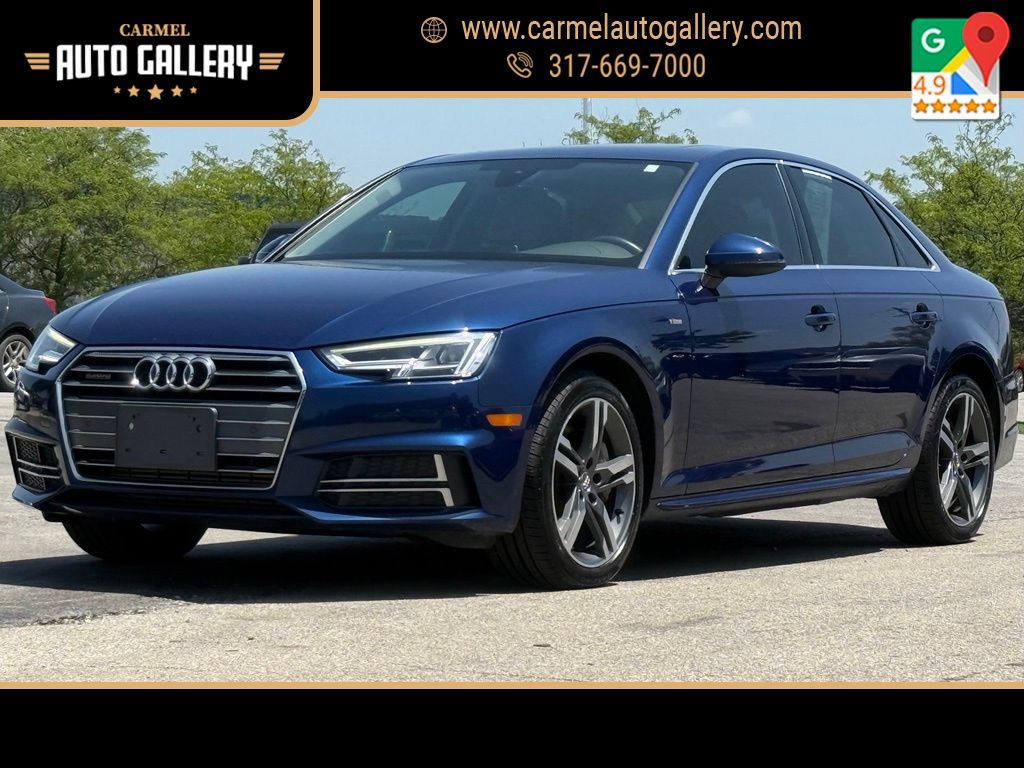 Blue Metallic 2018 Audi A4 Sedan All-Wheel Drive 7-Speed Automatic
