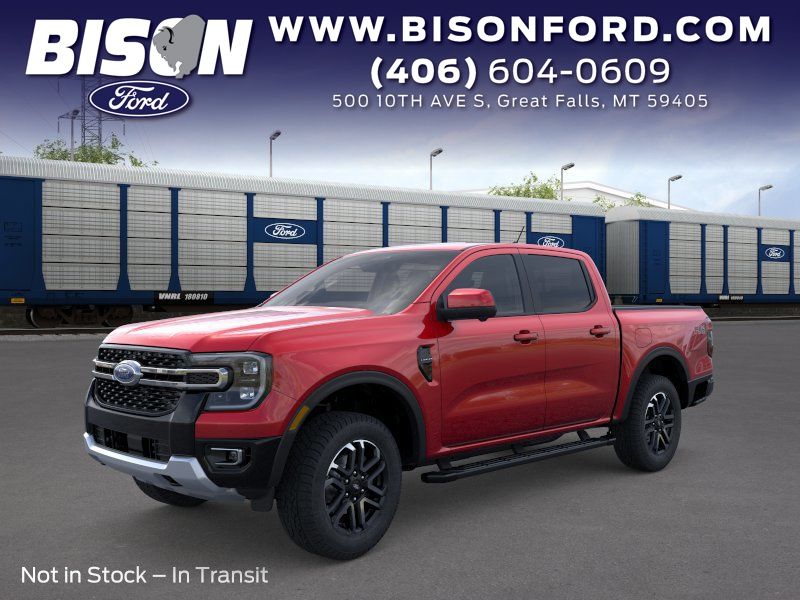 Ruby Red Metallic Tinted Clearcoat 2026 Ford Ranger Lariat SuperCrew 4WD Pickup Truck Four-Wheel Drive Automatic