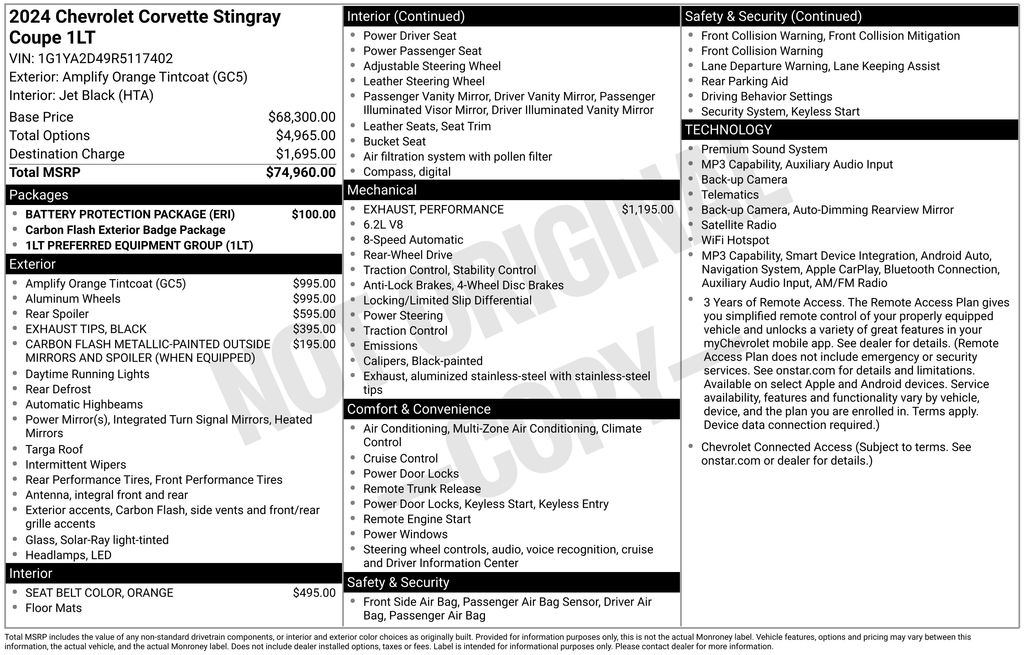 2024 Chevrolet Corvette Stingray Orange at Grove City Ford