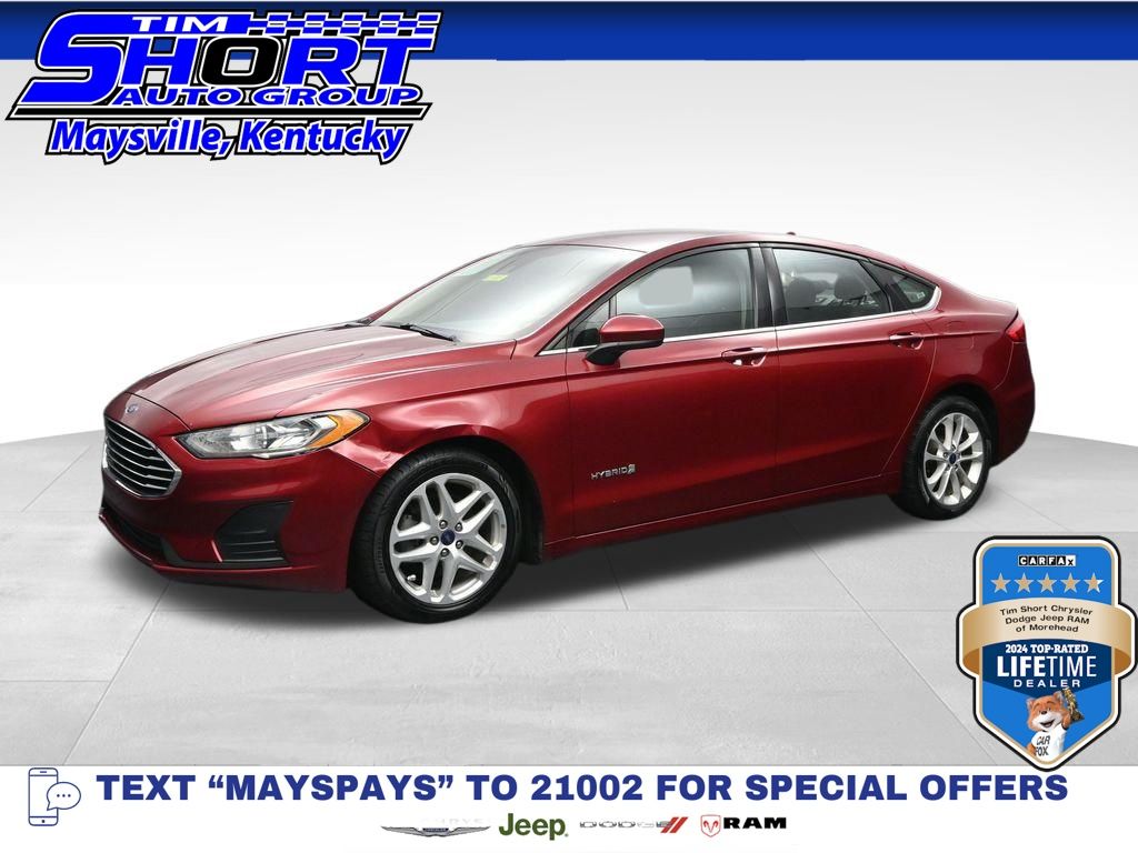 Ruby Red Metallic 2019 Ford Fusion Hybrid Sedan Front-Wheel Drive Continuously Variable Transmission
