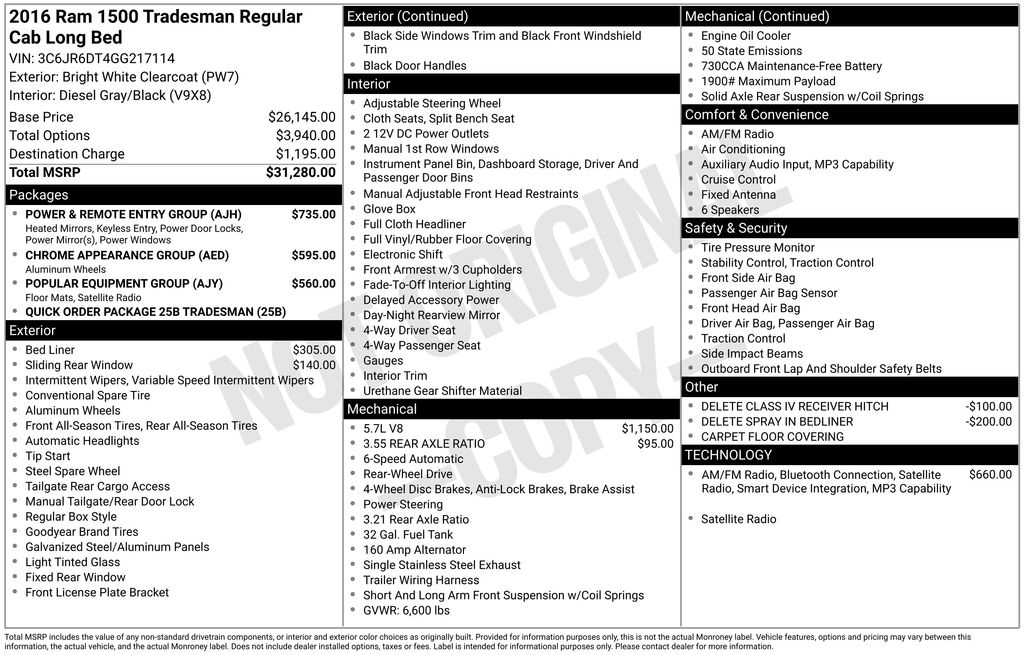 used 2016 Ram 1500 car, priced at $14,000
