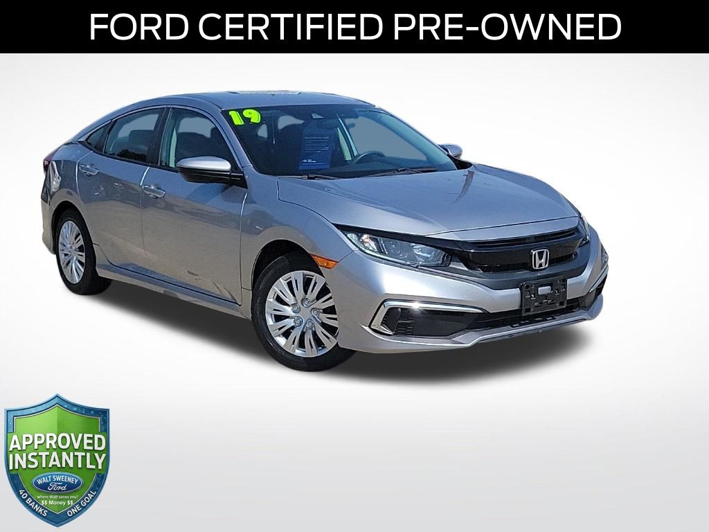 Sonic Gray Pearl 2019 Honda Civic Sedan Front-Wheel Drive Continuously Variable Transmission