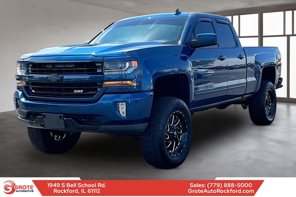 Deep Ocean Blue Metallic 2017 Chevrolet Silverado 1500 LT Double Cab 4WD Pickup Truck Four-Wheel Drive 6-Speed Automatic Overdrive