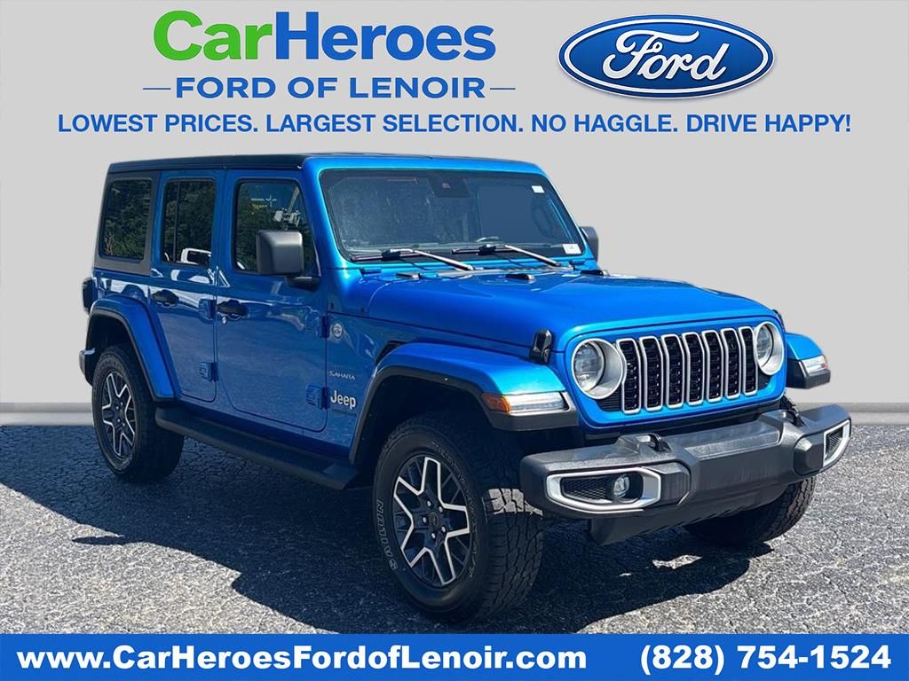 Hydro Blue Pearlcoat 2024 Jeep Wrangler Sahara 4-Door 4WD SUV / Crossover Four-Wheel Drive 8-Speed Automatic