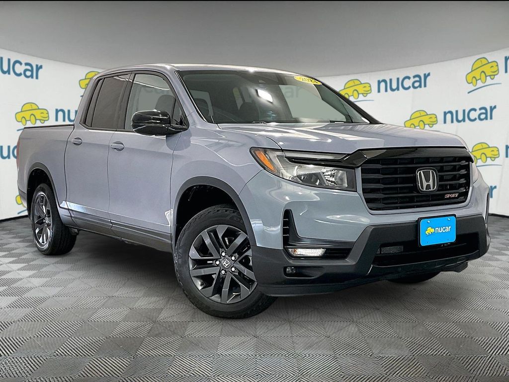 Blue 2023 Honda Ridgeline Pickup Truck All-Wheel Drive 9-Speed Automatic