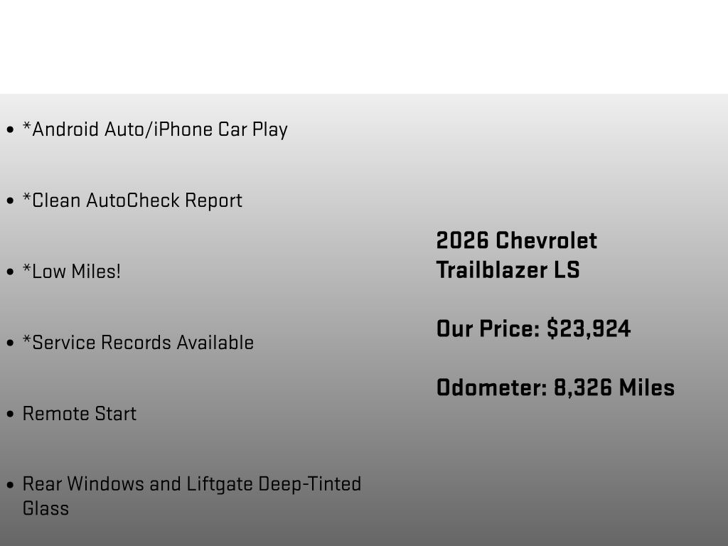 2026 Chevrolet TrailBlazer LS Black at Klick Lewis Buick Chevrolet