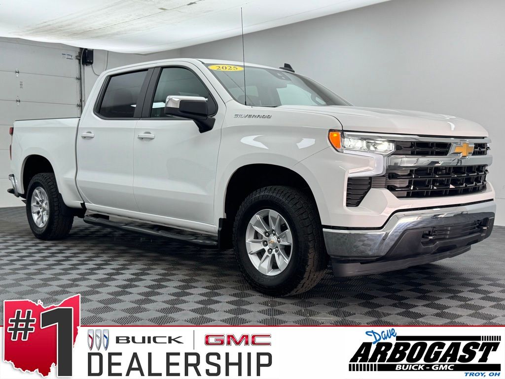Summit White 2025 Chevrolet Silverado 1500 LT Crew Cab 4WD Pickup Truck Four-Wheel Drive Automatic