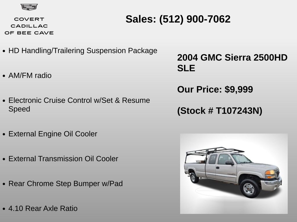 Used Car 2004 Gmc Sierra 2500hd  Sle For Sale Under $10,000 In Austin, Texas