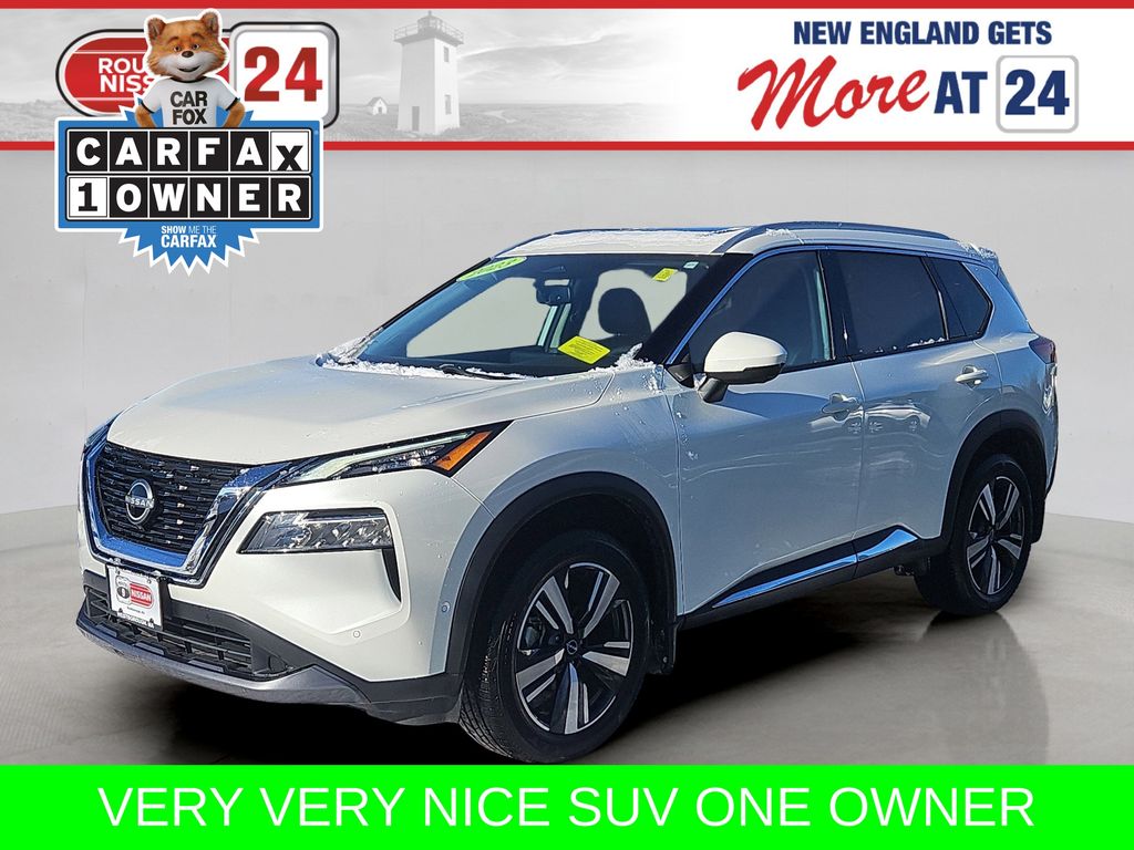 Pearl White Tricoat 2023 Nissan Rogue SL AWD SUV / Crossover All-Wheel Drive Continuously Variable Transmission