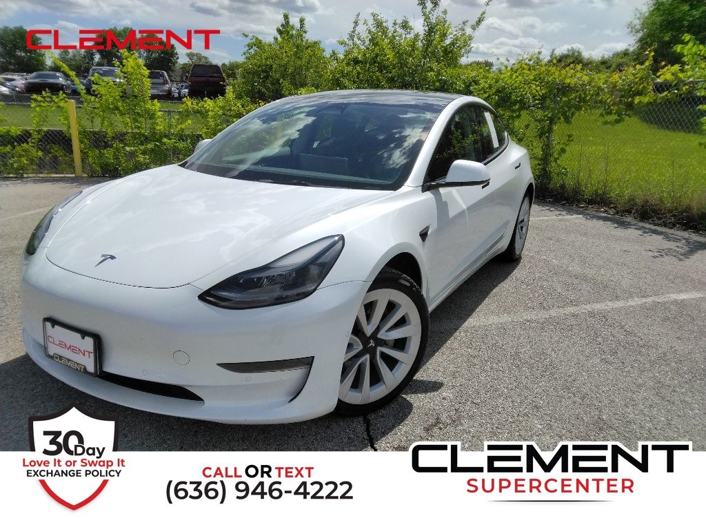 Pearl White Multi-Coat 2022 Tesla Model 3 RWD Sedan Rear-Wheel Drive 1-Speed Automatic